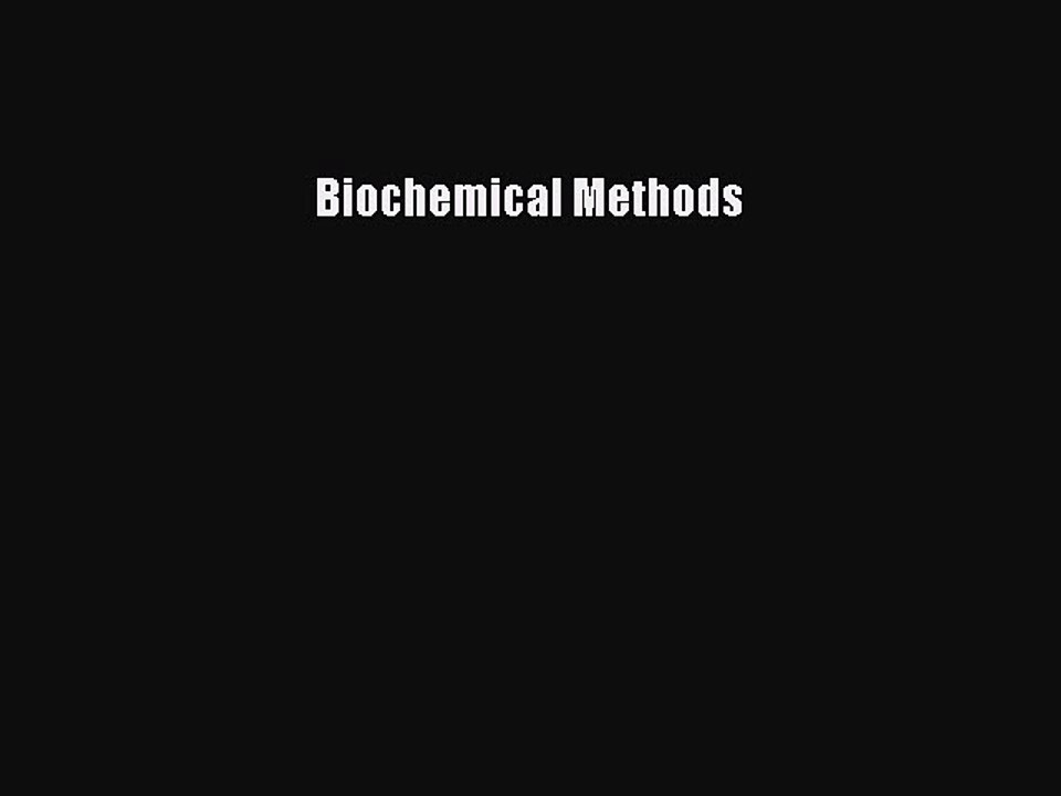 Download Biochemical Methods Free Books