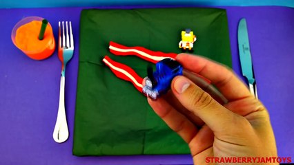 Bacon and Eggs Play Doh Shopkins Spongebob Thomas the Tank Engine Surprise Eggs StrawberryJamToys