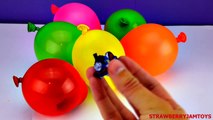 Balloon Surprise Eggs! Spiderman Spongebob Shopkins Cars 2 & Smurfs by StrawberryJamToys