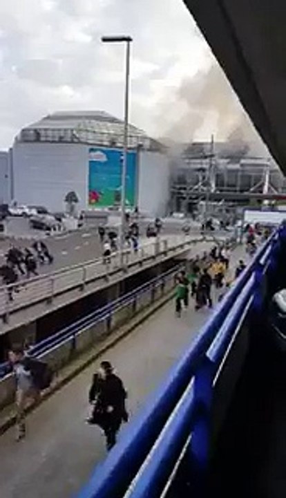 Two loud explosions at Zaventem airport in Brussels, Belgium