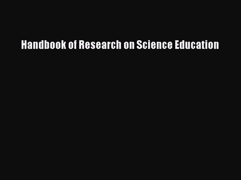Read Handbook of Research on Science Education Ebook Free