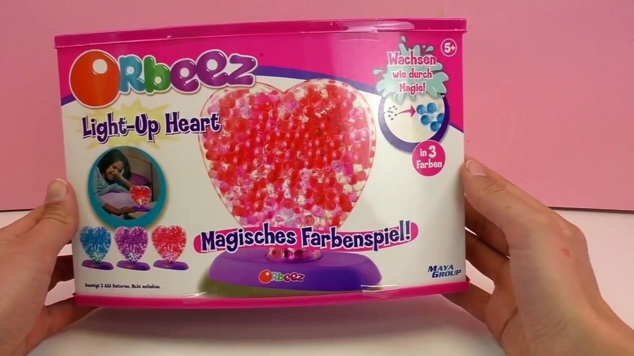 Orbeez français Lampe en forme de coeur – Light Up Heart avec des petites perles Unboxing