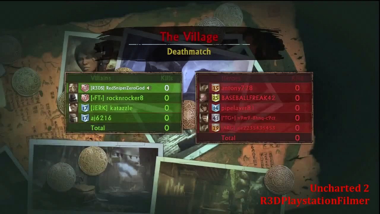 Uncharted 2 (Level 62) Multiplayer Death Match {Village, 15-4}