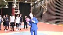 Scandinavia Tour: The Prince of Wales plays basketball with young people at Fryshuset Youth Centre