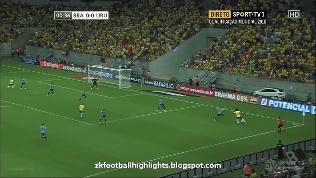 1-0 Douglas Costa Fantastic 1st Minute Goal HD - Brazil 1-0 Uruguay - 25.03.2016 HD