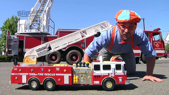 Blippi Fire Trucks for Children Fire engines for kids and Fire Truck Tour