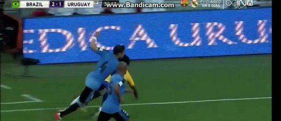 Neymar SUPER Free Kick - Brazil 2-1 Uruguay 26-03-2016