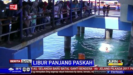 Anak-Anak Pemburu Koin di Pelabuhan Ketapang Kebanjiran Rezeki