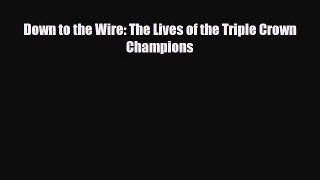 PDF Down to the Wire: The Lives of the Triple Crown Champions Ebook