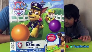 Paw Patrol Pup Racers Family Fun Game for Kids Egg Surprise Toys Chase Nickeloden Ryan ToysReview