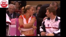 Dominika Cibulkova changing her shirt in Crowd