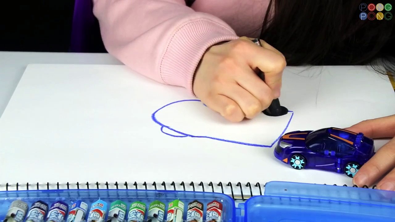 [터닝메카드] 메카니멀 영웅로봇 "에반" 자동차 장난감 그리기 _turning mecard coloring book 라라♥