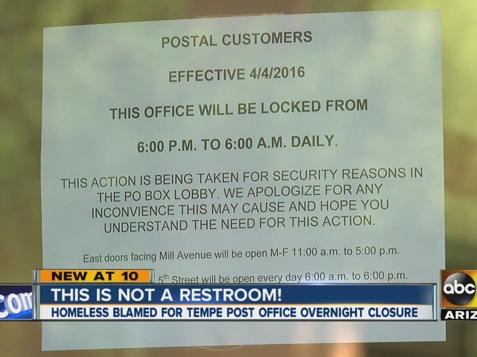 Feces found at a Tempe post office?