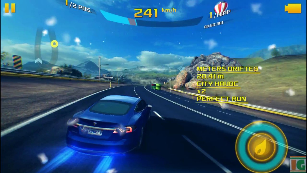 Asphalt 8 Airborne  Tesla Model-S vs Audi R8 e-tron ICELAND season 1-6