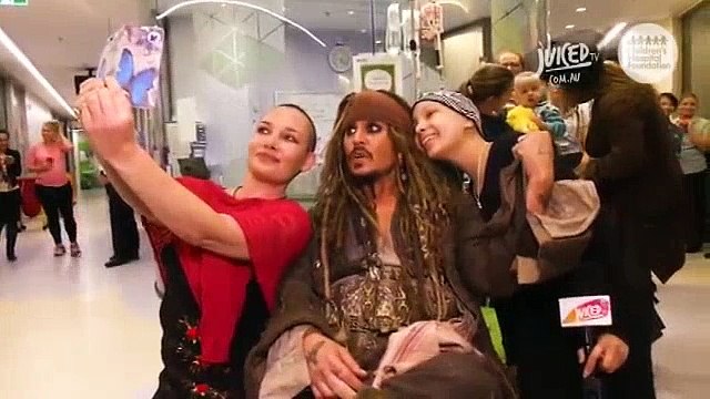Johnny Depp surprises sick children in Australian hospital MAD JACK THE PIRATE Cartoon