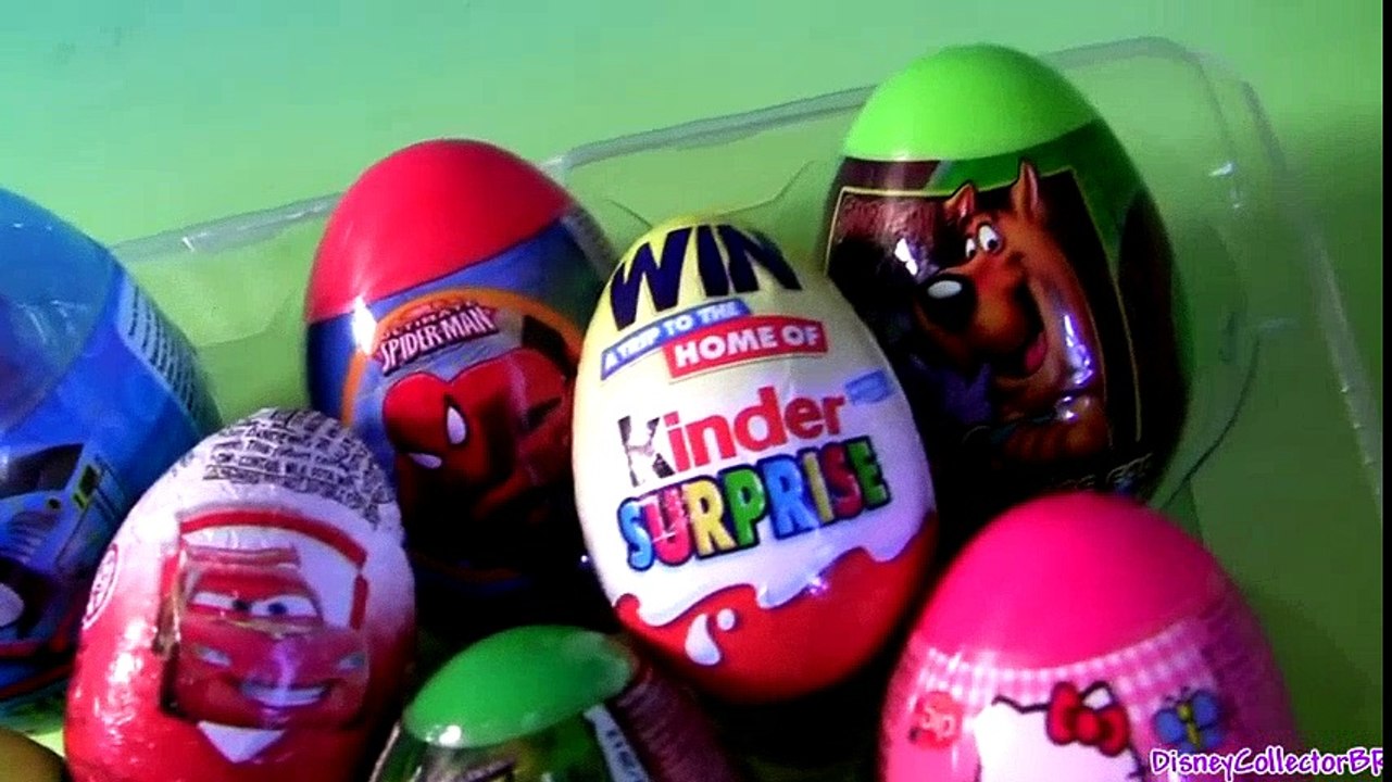 8 Kinder Surprise Eggs Thomas SHREK Disney Cars Pixar Toy Story 3 Kinder Sorpresa Scooby-Doo toys  Scooby Doo