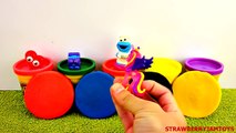 Cookie Monster Play Doh Elmo Sesame Street Spongebob MLP Cars 2 Surprise Eggs StrawberryJamToys