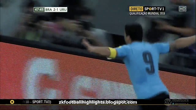 2-2 Luis Suárez Amazing Goal - Brazil 2-2 Uruguay - World Cup Qualifier 25.03.2016 HD