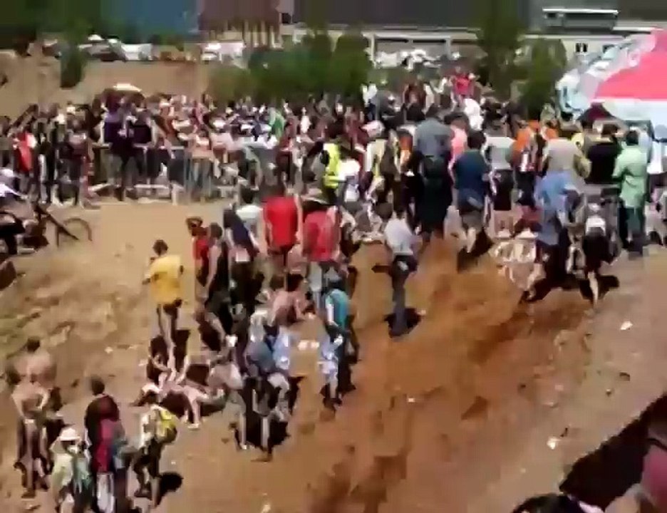 Motocross race uphill