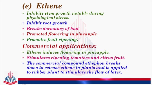 Functions & Commercial applications of Ethene