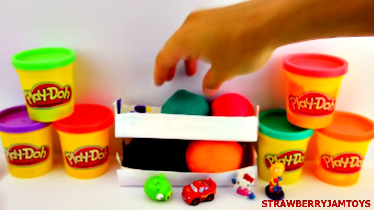 Mickey Mouse Play Doh Shopkins Lightning McQueen The Simpsons Surprise Eggs StrawberryJamToys
