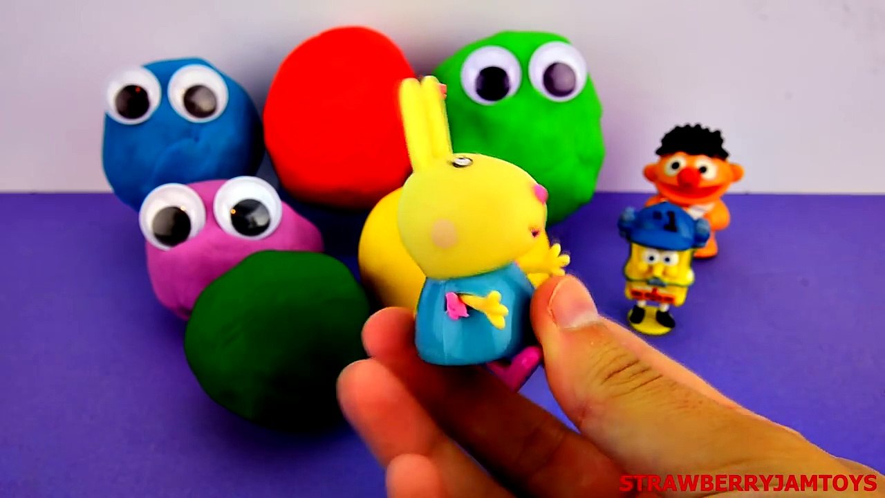 Minnie Mouse Play Doh Peppa Pig My Little Pony Spongebob Angry Birds Surprise Eggs StrawberryJamToys