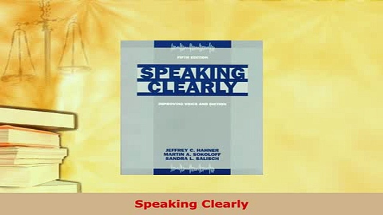 Download  Speaking Clearly Free Books