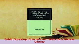 PDF  Public Speaking Concepts and Skills for a Diverse Society Free Books