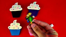 Spiderman Play Doh Cupcakes with Spongebob Hello Kitty & Shopkins Surprise Eggs by StrawberryJamToys
