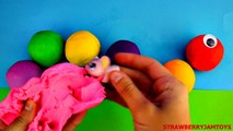 Shopkins Play Doh Spongebob Snow White Angry Birds LPS Smurfs Surprise Eggs by StrawberryJamToys