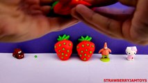 Shopkins Play Doh Strawberry Spongebob Cars 2 Kinder Surprise Fruit Surprise Eggs StrawberryJamToys