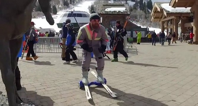 Du ski sur un hoverboard
