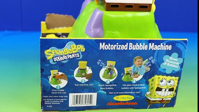 Spongebob Squarepants Motorized Bubble Blower Sesame Elmo tries to eat the Bubbles!