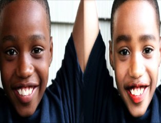 Black to same white blonde Cream face in photoshop tutorial