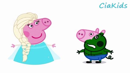 Spiderman vs Hulk vs Frozen Elsa Peppa Pig em Português George Pig Fun Superhero Movie