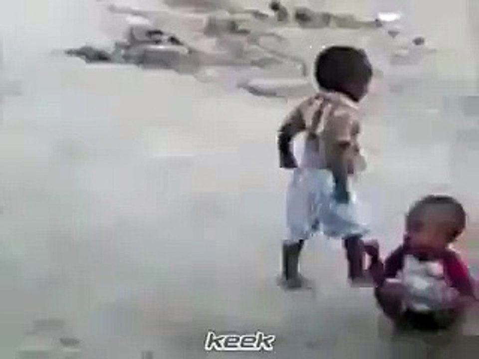 Funny Kid Play Foot Ball
