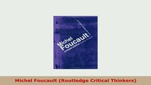 PDF  Michel Foucault Routledge Critical Thinkers Ebook
