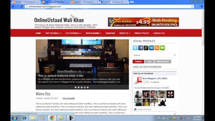 Blogger template customization in Urdu_Hindi part 9 of 11