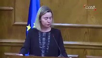 بكاء وزيرة خارجية أوروبا بعد تفجيرات بروكسل
