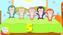 Five Little Monkeys Jumping On The Bed Nursery Rhyme | Kids Animation Rhymes Song