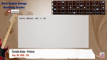 Purple Rain - Prince Bass Backing Track with scale, chords and lyrics