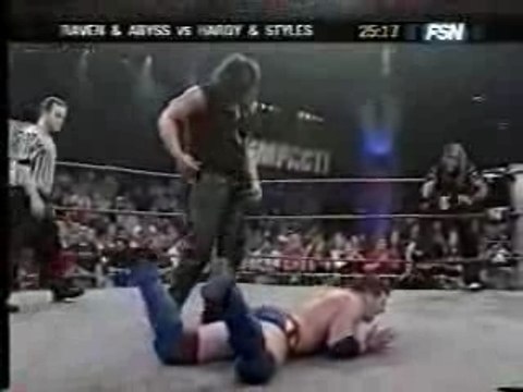 AJ Styles and Jeff Hardy vs Raven and Abyss