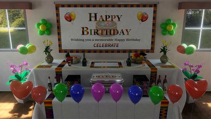 Happy Birthday Animation with Drone Delivery