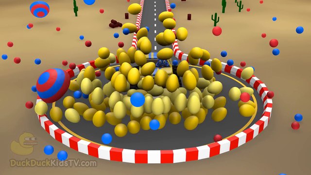 Learn Colors with Monster Trucks for Children Kids Surprise Eggs 3D Toys Color Balls DuckDuckKidsTV