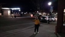 Midnight baton tossing by a beautiful older lady