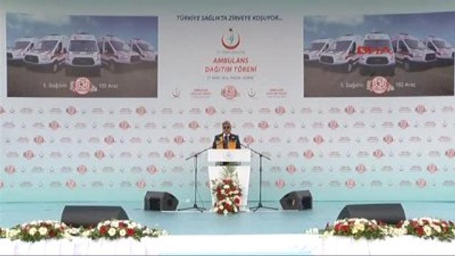 Edirne- Sağlık Bakanı Müezzinoğlu'nun Katılımıyla Edirne'de 102 Ambulansın Dağıtım Töreni Yapıldı