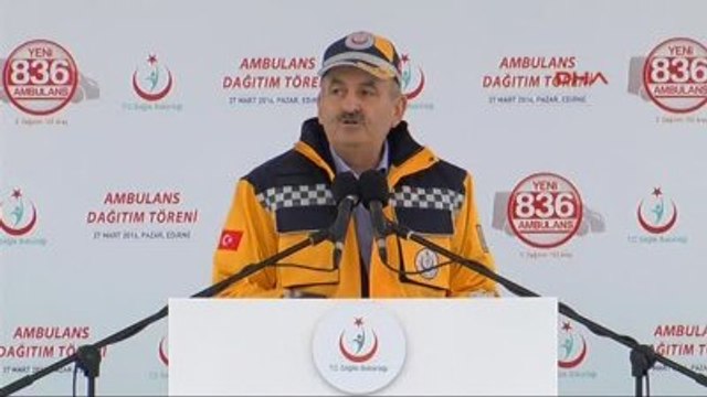 Edirne- Sağlık Bakanı Müezzinoğlu'nun Katılımıyla Edirne'de 102 Ambulansın Dağıtım Töreni Yapıldı-4