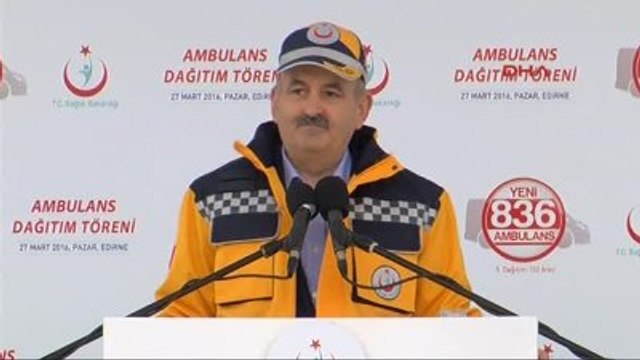 Edirne- Sağlık Bakanı Müezzinoğlu'nun Katılımıyla Edirne'de 102 Ambulansın Dağıtım Töreni Yapıldı-3