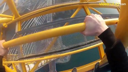 İnanılmaz bir yükseklikte yürüyenler... Yükselik korkusu olan izlemesin...