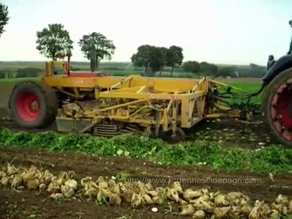 J.P.S. avec une arracheuse 12 rangs et une débardeuse 50 m3 à larrachage des betteraves e